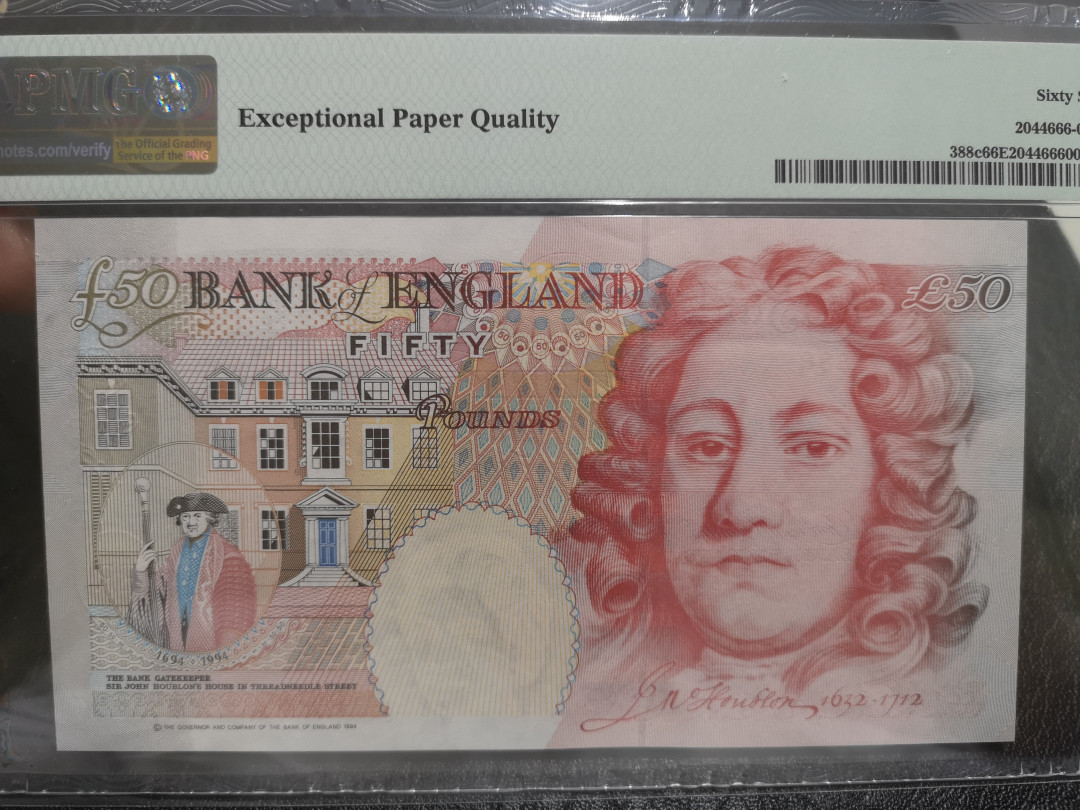 《外钞收藏家》第一百一十期拍卖 1994年英国E序列50镑 PMG66 888豹子号