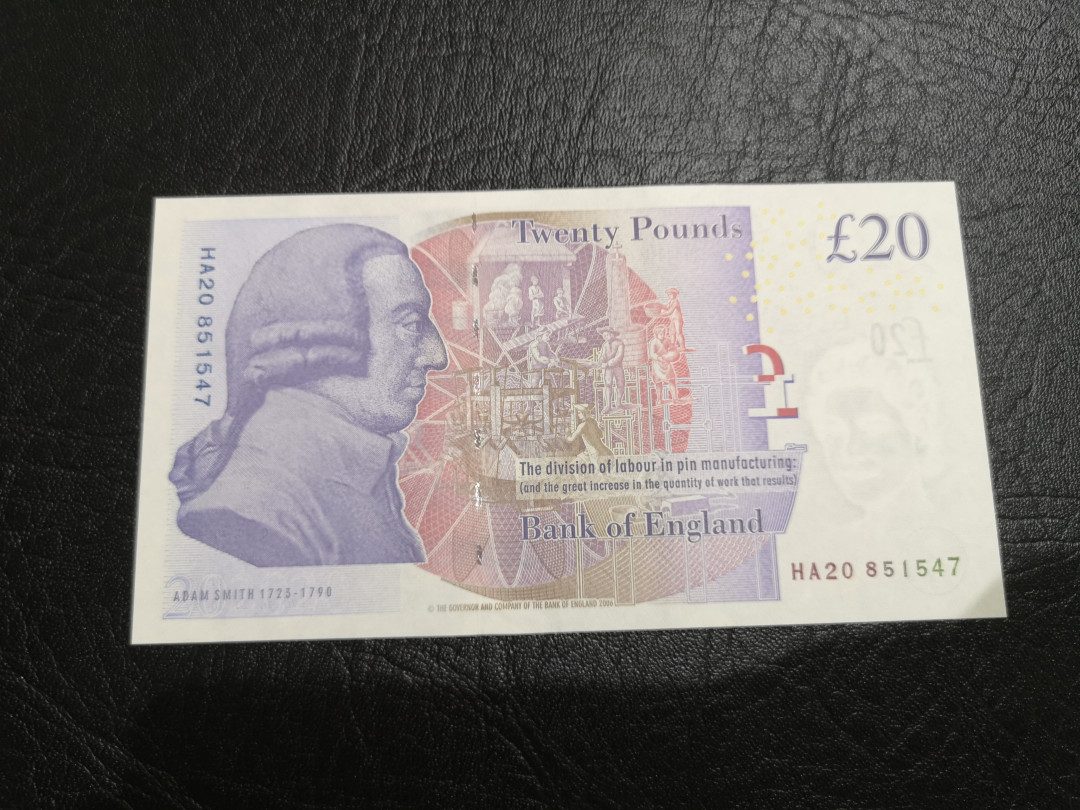 《外钞收藏家》第一百一十期拍卖 英国F序列20镑 全新UNC