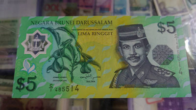 陆续更新【囧羊收藏】精选微拍第23期暨2021年第十四期 - 1996年初版文莱5元林吉特 全新UNC