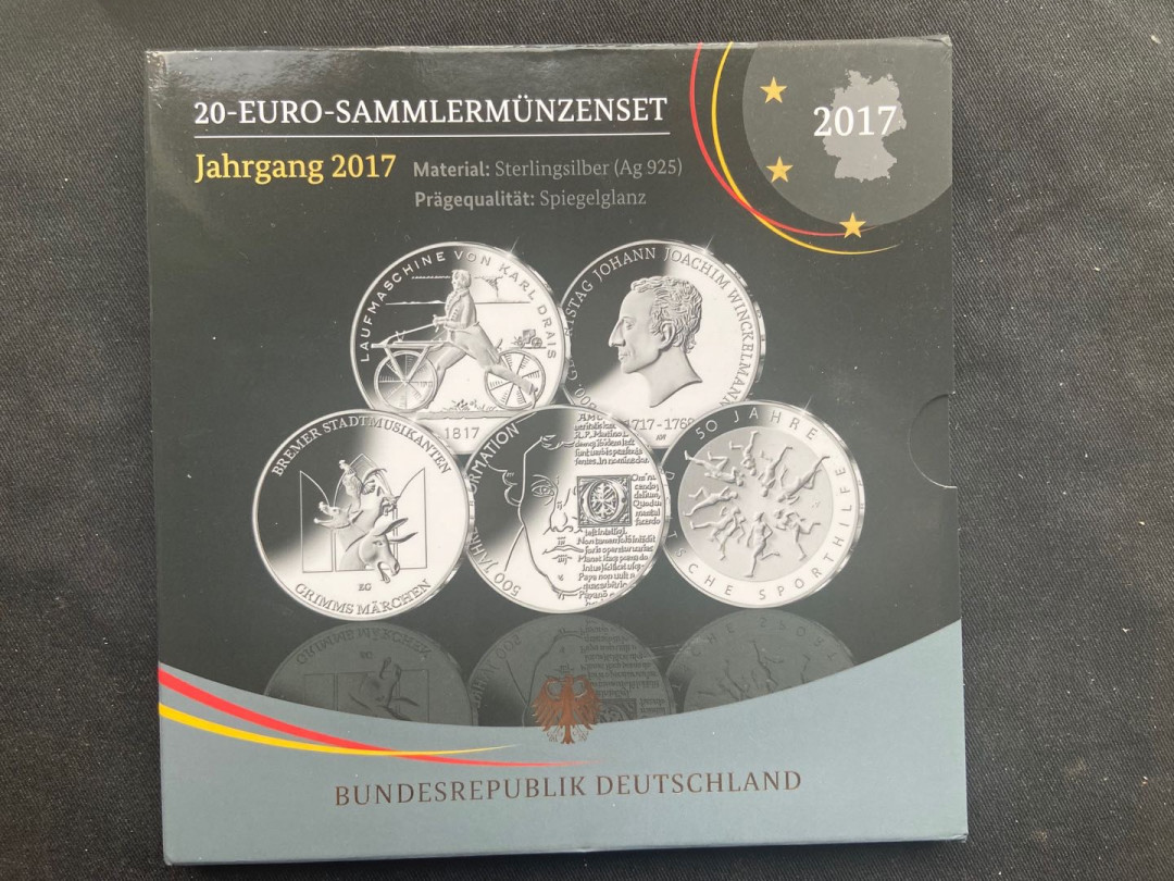 【随心拍&Getcoins】钱币拍卖第八十九期～  【德国】2017年5枚精致币卡册