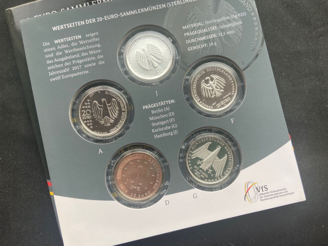 【随心拍&Getcoins】钱币拍卖第八十九期～  【德国】2017年5枚精致币卡册