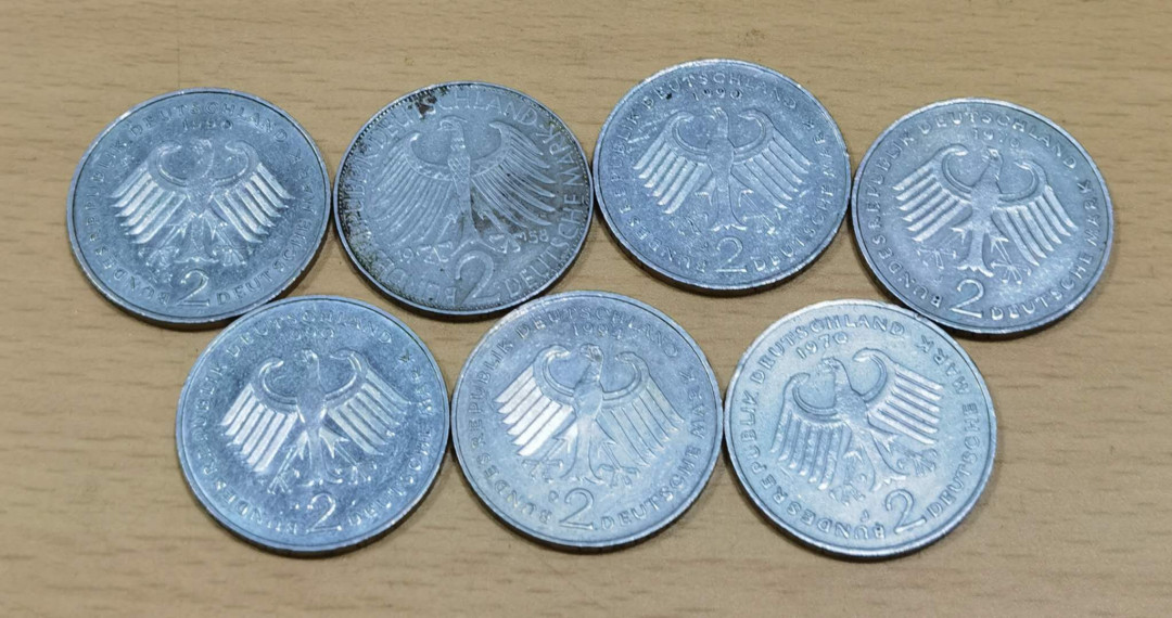 北京马甸外币专卖微拍第五十一期，外国流通币，非贵金属纪念币专场，陆续上新欢迎关注 德国人头2马克全套