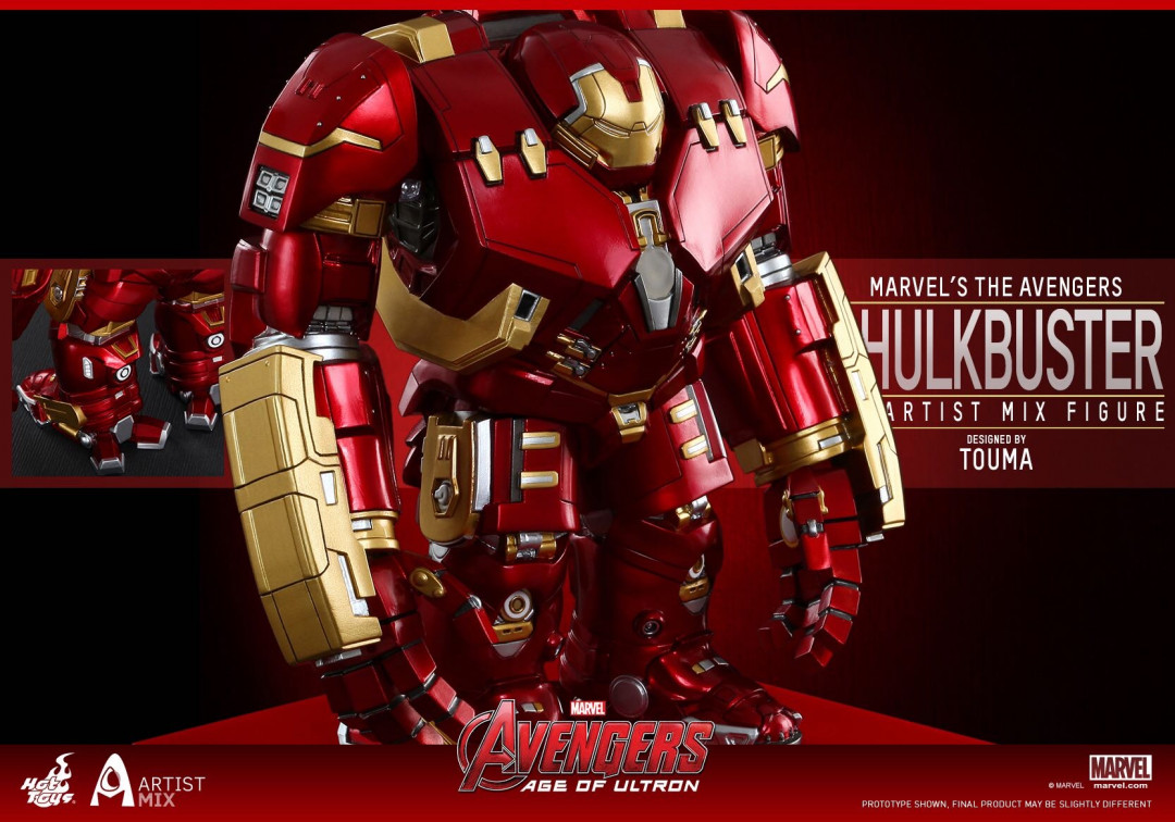 零元拍：Hottoys AMC007 反浩克Hulkbuster和钢铁侠MK XLIII (战损版) Artist Mix Figure尊贵套装，全新未拆。