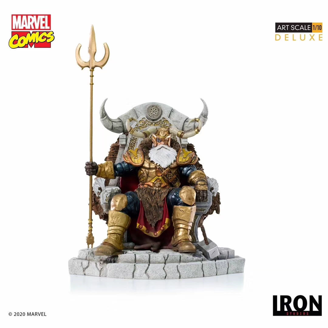 零元拍：Iron Studios MARCAS26220-10 1/10 漫威漫画 阿斯加德众神之王 Odin 奥丁 雕像