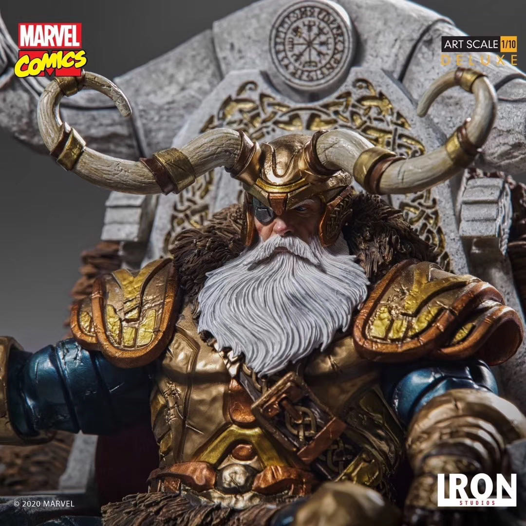零元拍：Iron Studios MARCAS26220-10 1/10 漫威漫画 阿斯加德众神之王 Odin 奥丁 雕像