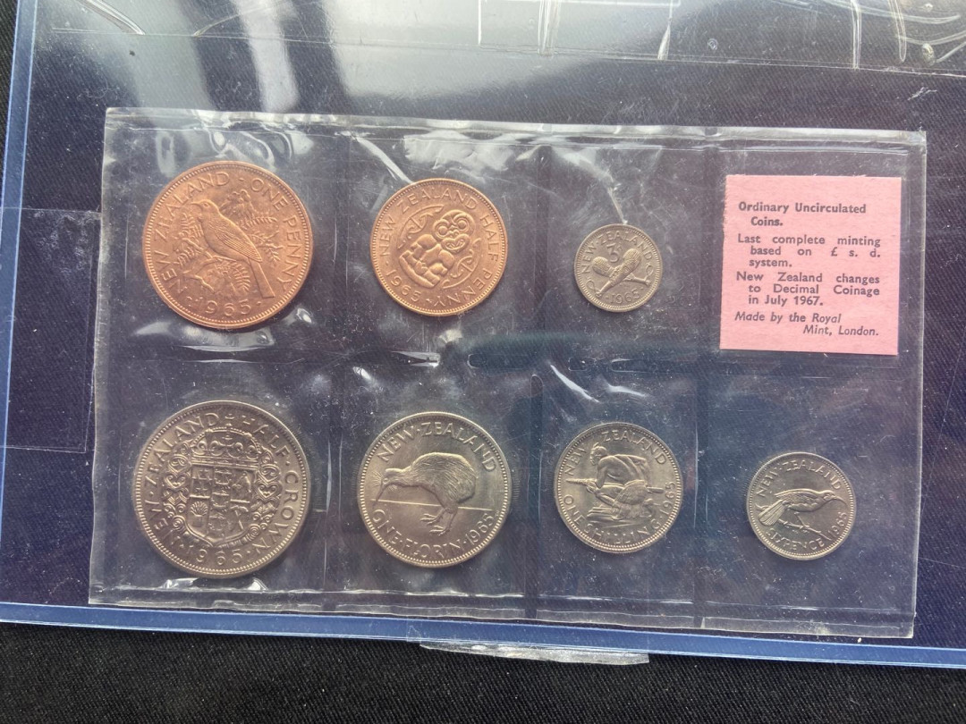 【币观天下】第147期钱币拍卖 【新西兰】1965年新西兰纪念币7枚【unc】