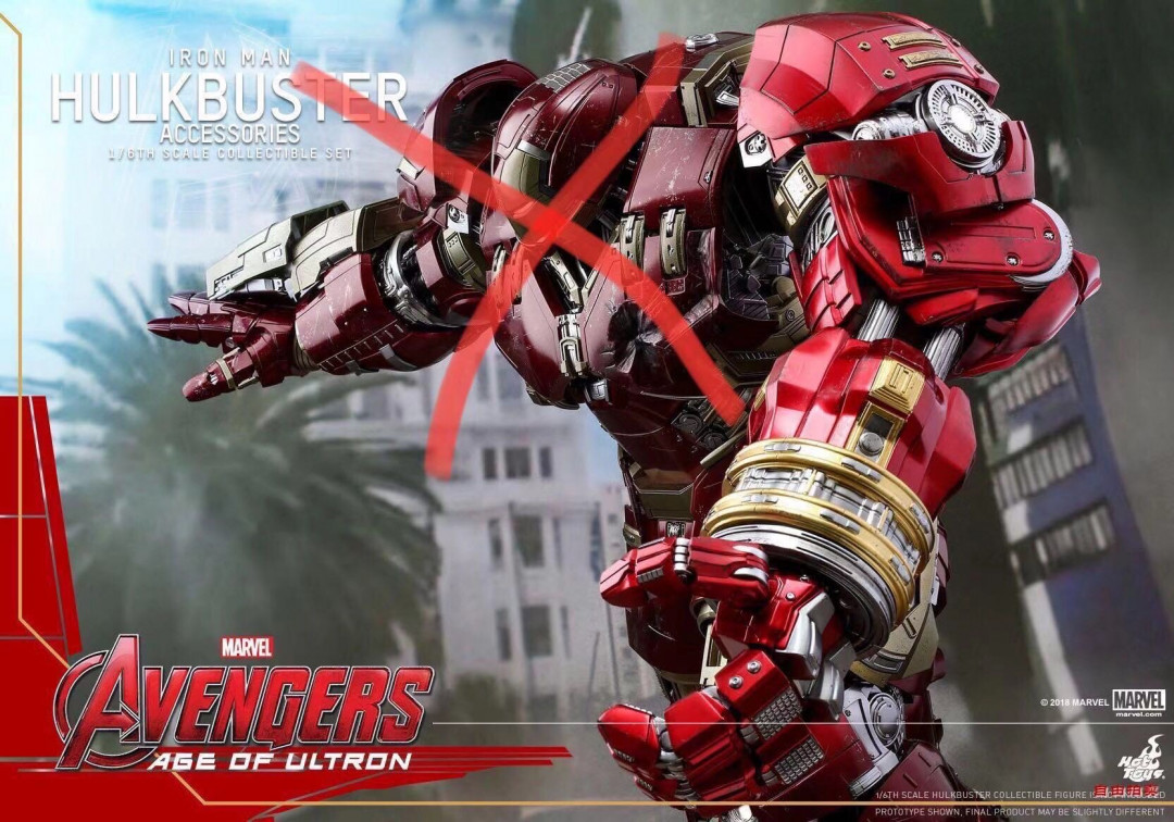 零元拍：HotToys ：1/6《复联2》-反浩克装甲 配件包 ACS006，注意拍品不含图中暗红色反浩克装甲。