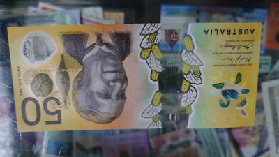 陆续更新上架【囧羊收藏】精选微拍第24期暨2021年第十五期 世界钱币精品 2018年澳大利亚50元塑料钞 错版钞 全新绝品无47（塑料窗口完美）