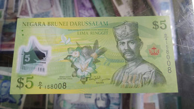 陆续更新上架【囧羊收藏】精选微拍第24期暨2021年第十五期 世界钱币精品 2011年文莱5林吉特 全程无47尾8