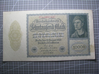 2021“王之爱好”第二期~外国纸币 - 1922年，10000马克，纸币
