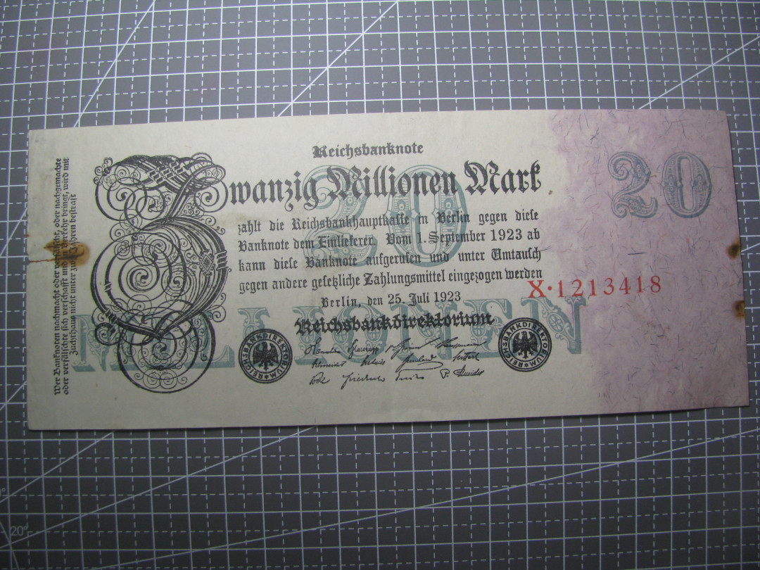 2021“王之爱好”第二期~外国纸币 德国马克：1923年，两千万马克，纸币