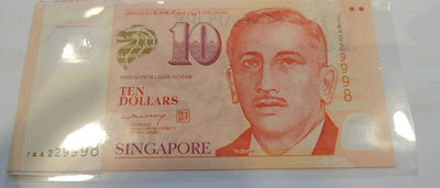陆续更新上架【囧羊收藏】精选微拍第24期暨2021年第十五期 世界钱币精品 - 新加坡10元塑料钞 首发7AA冠李显龙签名 号码229998 全新刀拆绝品