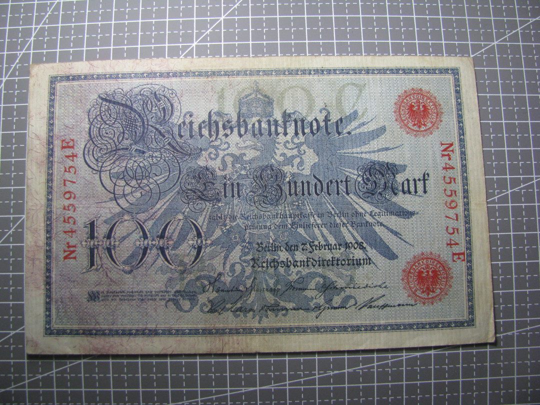 2021“王之爱好”第二期~外国纸币 德国马克：1908年，100马克，纸币
