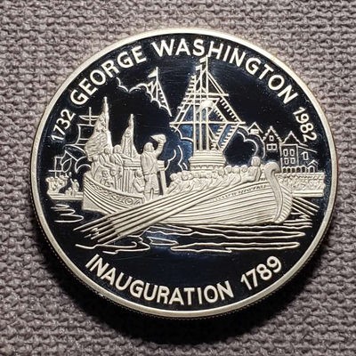 0起1加-纯粹捡漏拍-24场-CICE北京币展专拍 - 安提瓜和巴布达1982年30元华盛顿诞生250周年精制纪念银币-量1125