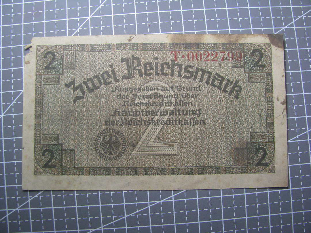 2021“王之爱好”第二期~外国纸币 德国马克：1937-45年，2马克，纸币