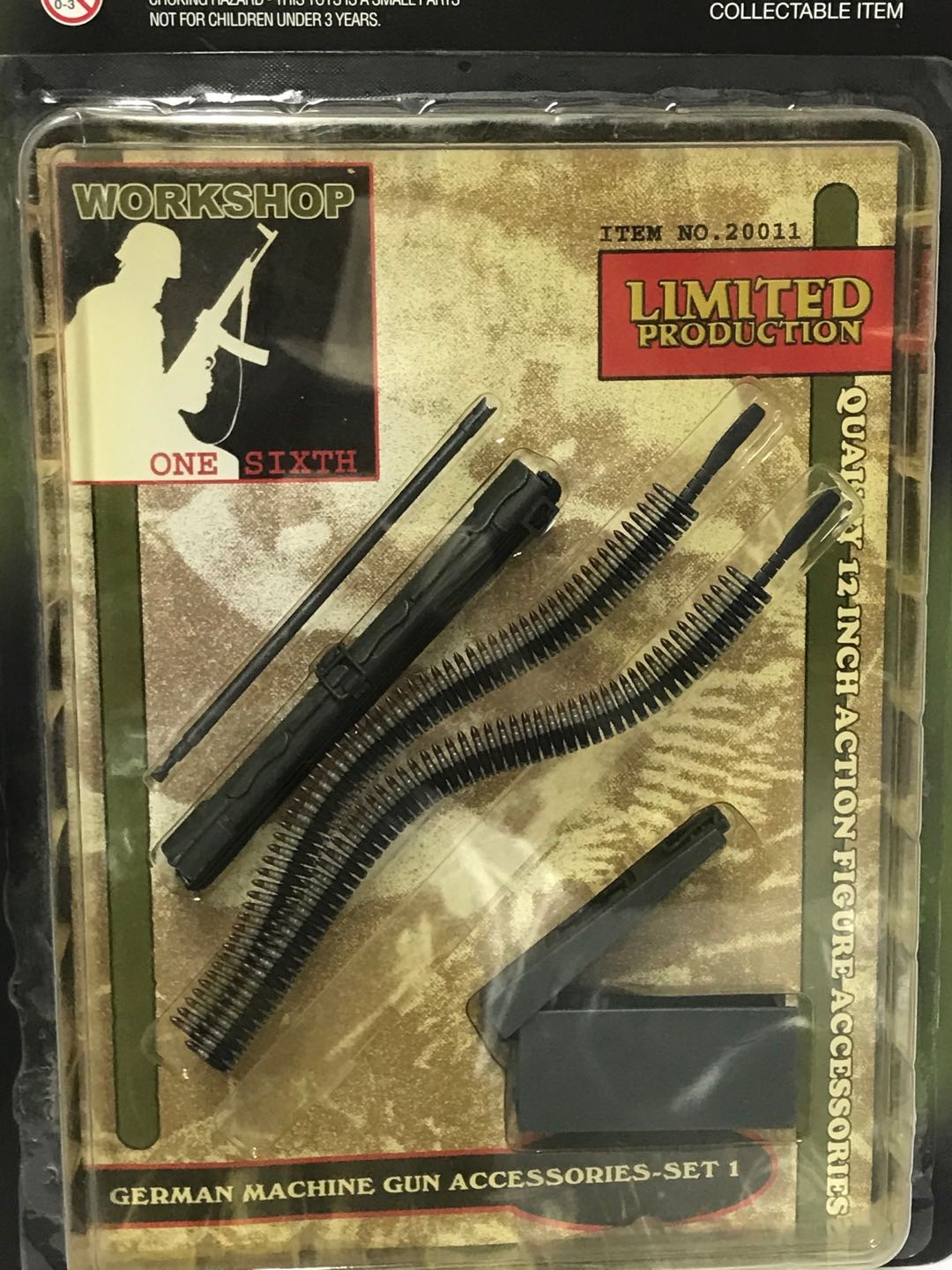 零元拍：1/6 绝版 黄色潜水艇 WW2德军MG34配件吊卡