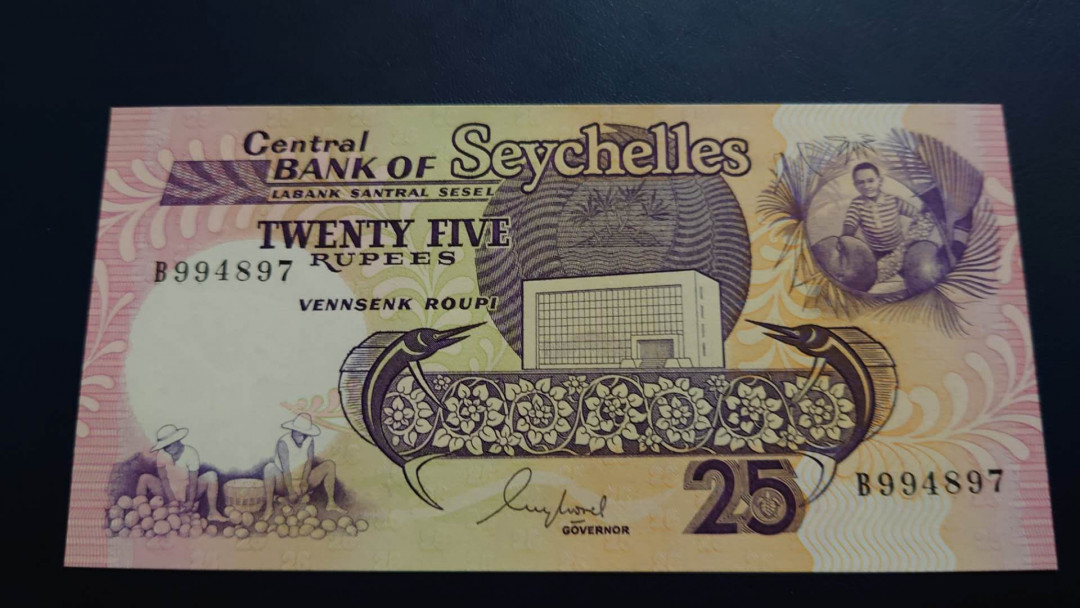 【囧羊收藏】精选微拍第25期暨2021年第十六期 世界钱币 老版塞舌尔25卢比 全新UNC绝品