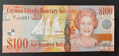 小福收藏拍卖第21期 外币裸钞场 本期有伯利兹首发 新西兰  巴哈马 开曼群岛等女王钞！ - 开曼群岛 2010年 100元 无47 unc