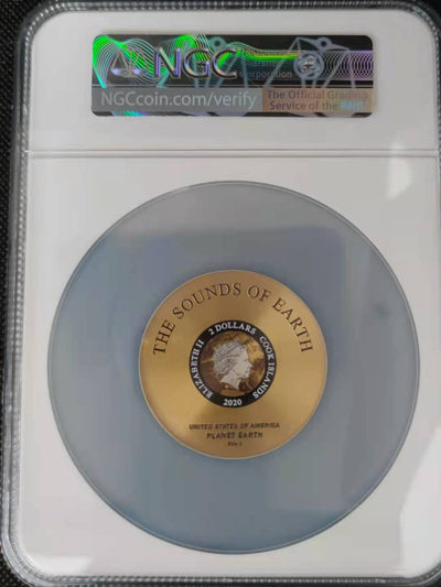 【随心拍&Getcoins】钱币拍卖第九十期～ 库克2020年旅行者的黄金唱片-地球的声音镀金币