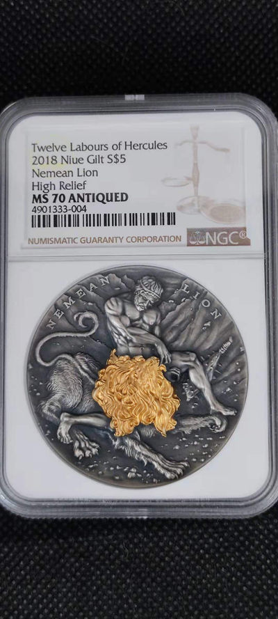 【随心拍&Getcoins】钱币拍卖第九十期～  纽埃2018年大力神猎取涅墨亚狮子银币