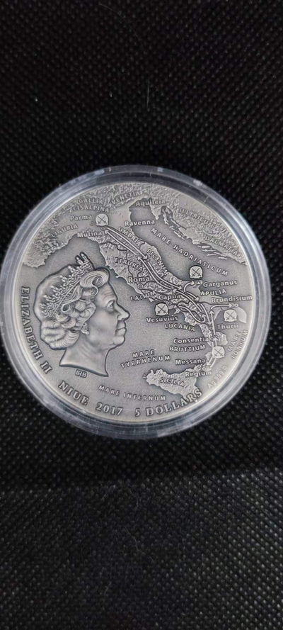 【随心拍&Getcoins】钱币拍卖第九十期～ 纽埃2017年指挥官斯巴达克斯2盎司银币  