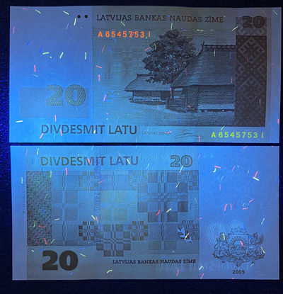 小福收藏团购第35期（下） 拉脱维亚 2009年 20 拉图 精品稀缺品种 前欧元区纸币 关门年份