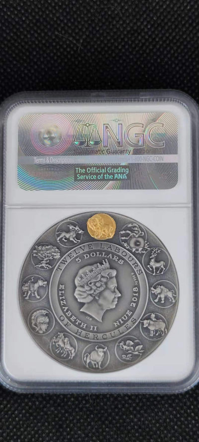 【随心拍&Getcoins】钱币拍卖第九十期～  纽埃2018年大力神猎取涅墨亚狮子银币