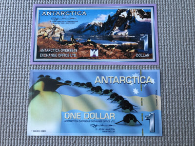 广超藏品2021年第2期 外国纸钞 - 南极洲商业纪念钞一对，全新！