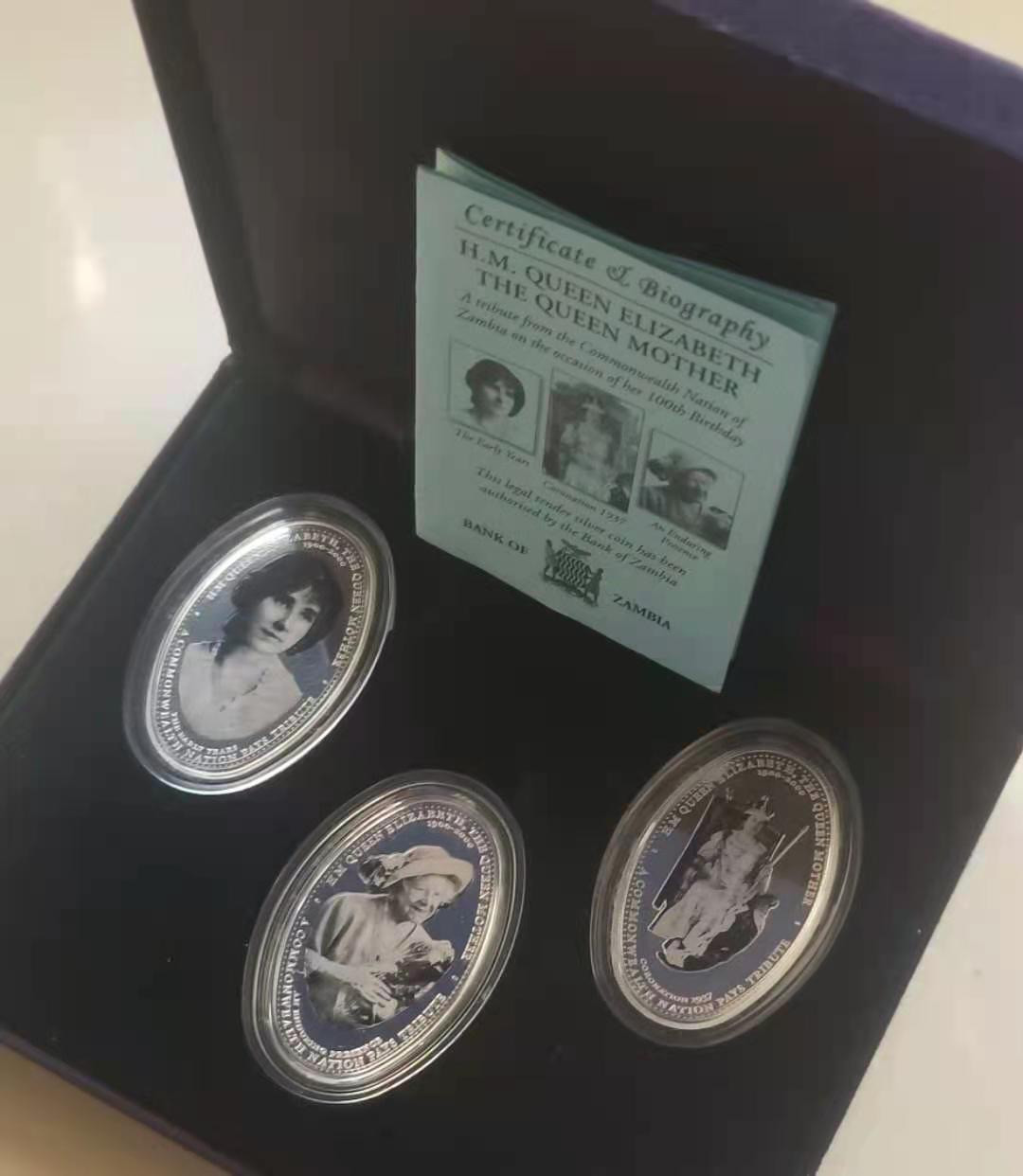 【币观天下】第149场钱币拍卖 赞比亚2000年英女王母百岁诞辰纪念银币