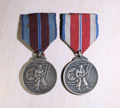 大猫徽章拍卖159期 - 朝鲜🇰🇵军功奖章一对