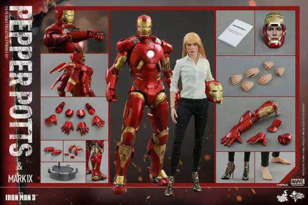零元拍：Hot Toys - 1/6《钢铁侠3》小辣椒+MK9套装 -MMS311-全新未拆。