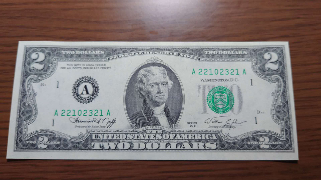 今晚八点整~【囧羊收藏】精选微拍第27期暨2021年第十八期 港澳及外币精选 1976年美国2元 全新绝品刀拆 全程无47尾号321