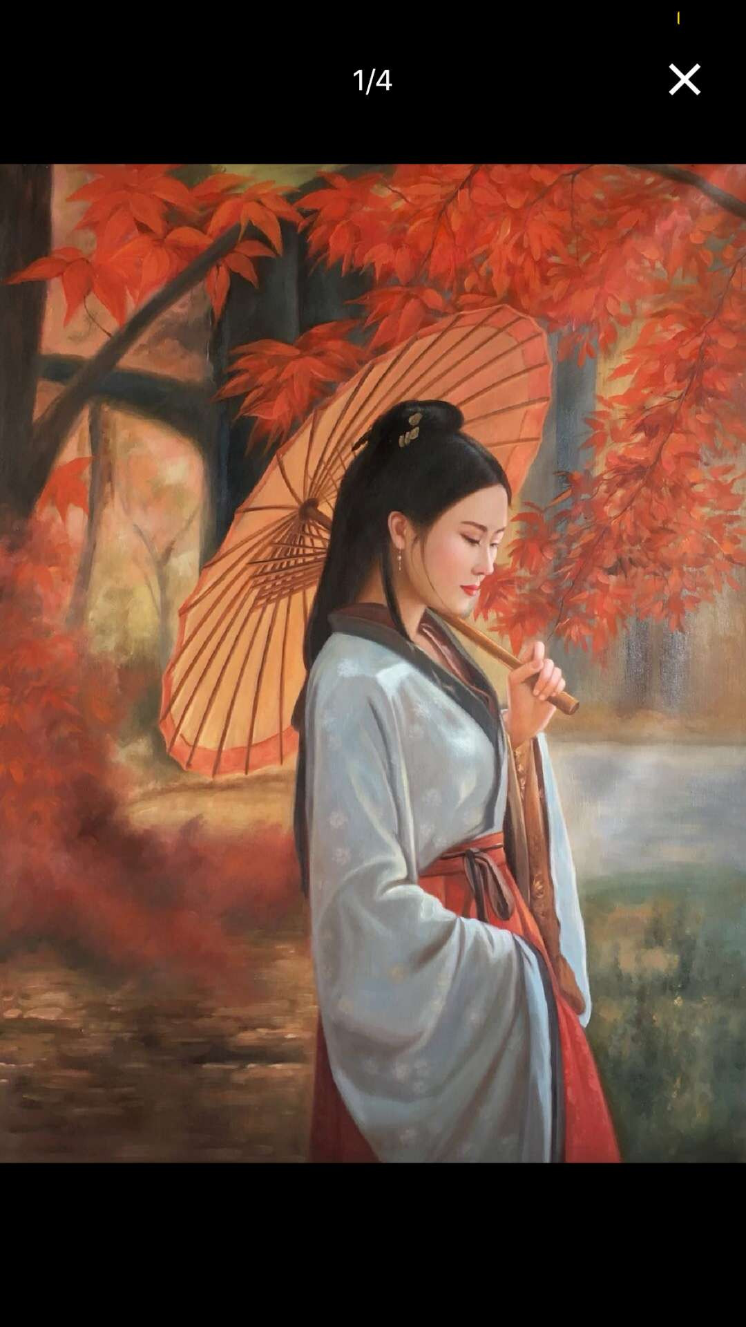 【鲸贝乐淘】千字文·第“省躬讥诫，宠增抗极”号拍卖·两拍包邮 油画名家陈一茗作品真迹，枫树下，75*100