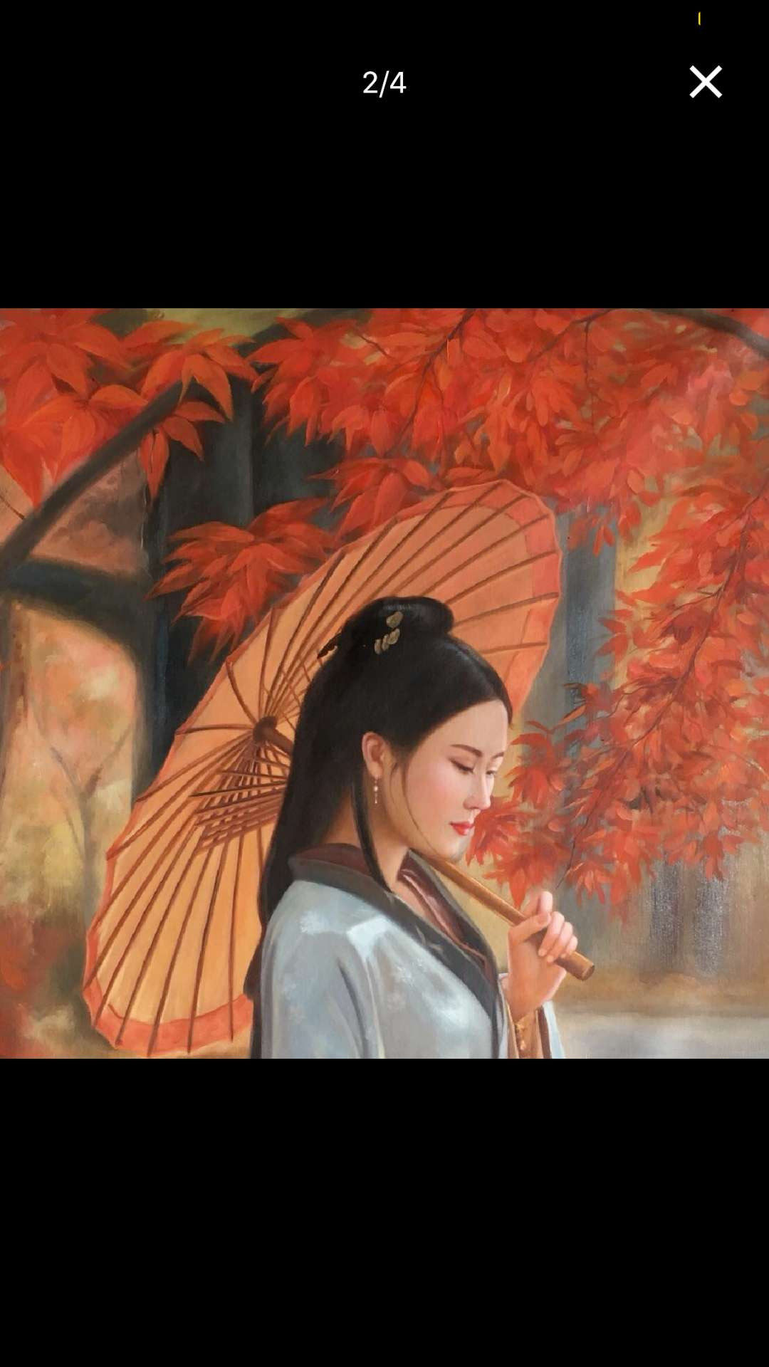 【鲸贝乐淘】千字文·第“省躬讥诫，宠增抗极”号拍卖·两拍包邮 油画名家陈一茗作品真迹，枫树下，75*100