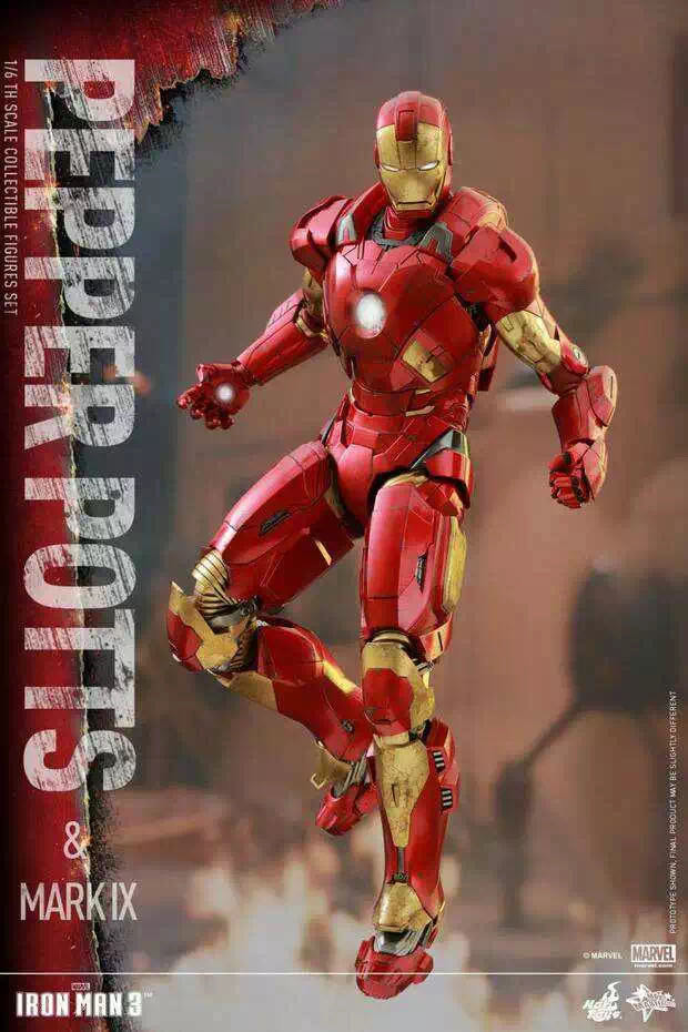 零元拍：Hot Toys - 1/6《钢铁侠3》小辣椒+MK9套装 -MMS311-全新未拆。
