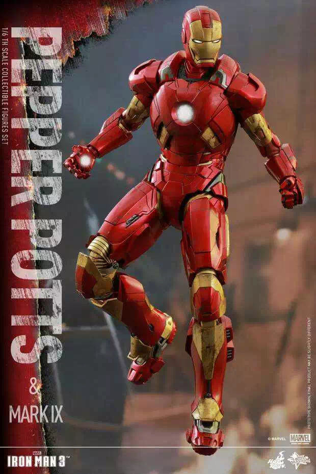 零元拍：Hot Toys - 1/6《钢铁侠3》小辣椒+MK9套装 -MMS311-全新未拆。