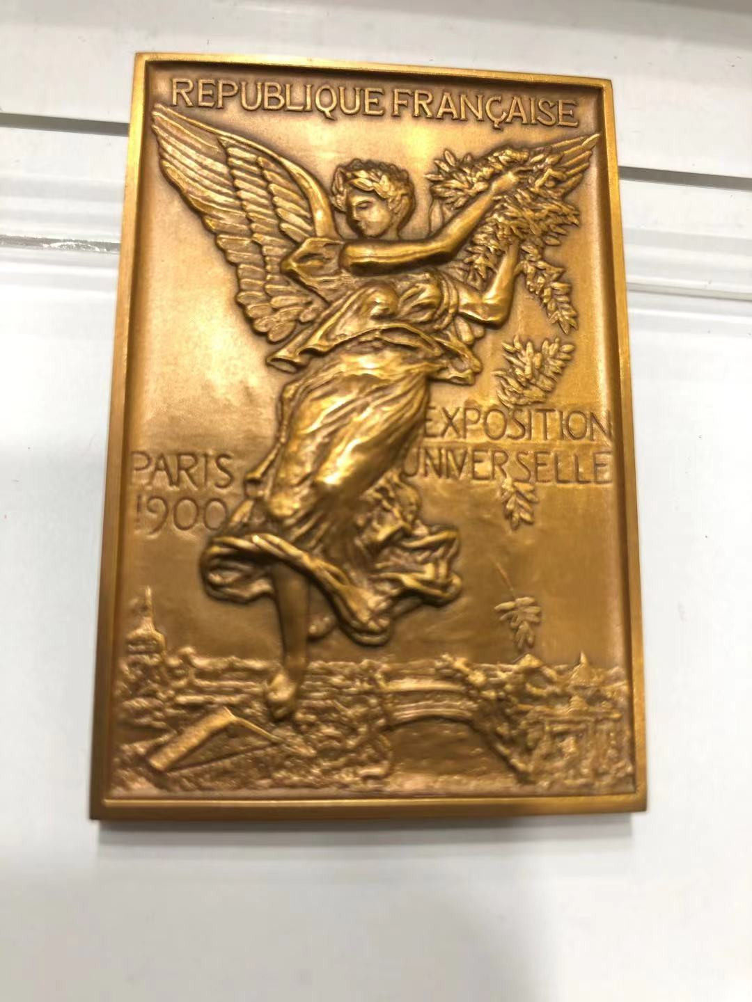 喜迎🐂年艺术麦朵尔第十三场拍卖 日本出品1900巴黎世博会方形纪念铜章 (复刻版）