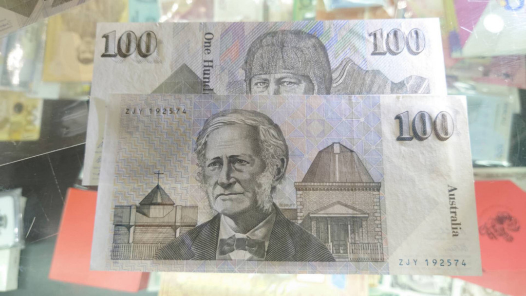 今晚八点【囧羊收藏】精选微拍第28期暨2021年第十九期 世界钱币精选 90年代澳大利亚100元纸币 全新绝品UNC如图 尾4