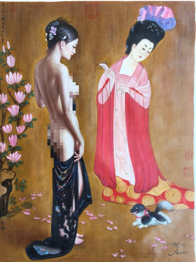 油画名家陈一茗仕女图真迹保真签售 - 油画名家陈一茗仕女图真迹保真签售