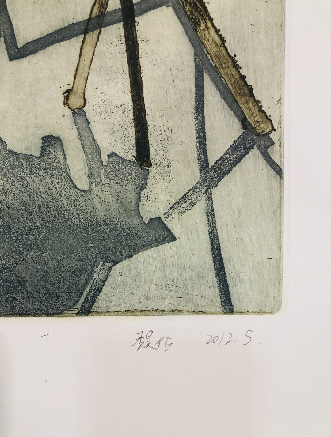 书间精灵每日一拍004号-青年版画家李昊伦版画原作《夕阳残荷之一》