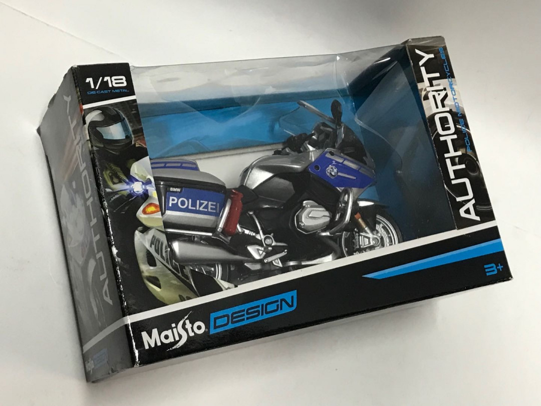 零元拍：MAISTO 1/18 BMW R1200警用摩托车模型（蓝色）