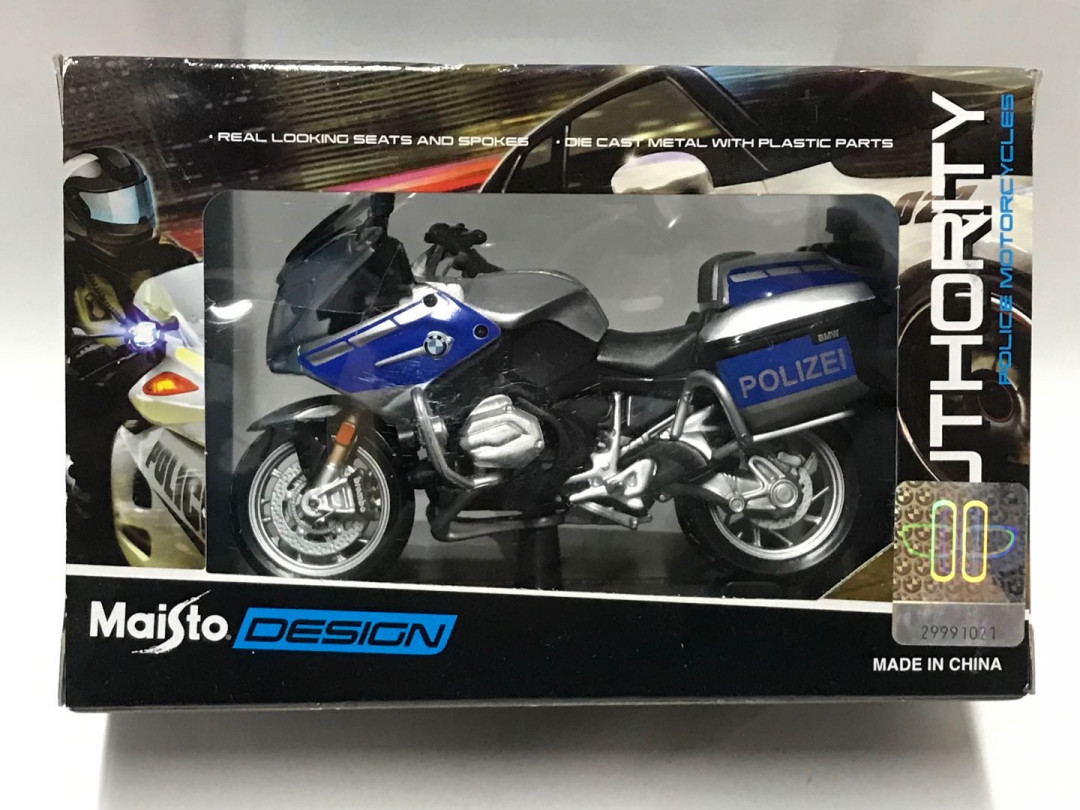 零元拍：MAISTO 1/18 BMW R1200警用摩托车模型（蓝色）