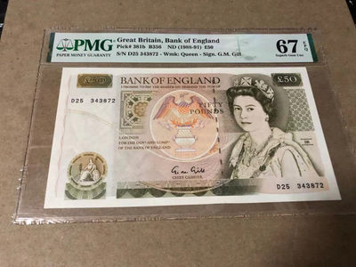 【Blue Auction】世界纸币精拍第94期—— 玩偶之家（共65拍） - 英国 D序列 1988-91年50镑 PMG67EPQ 