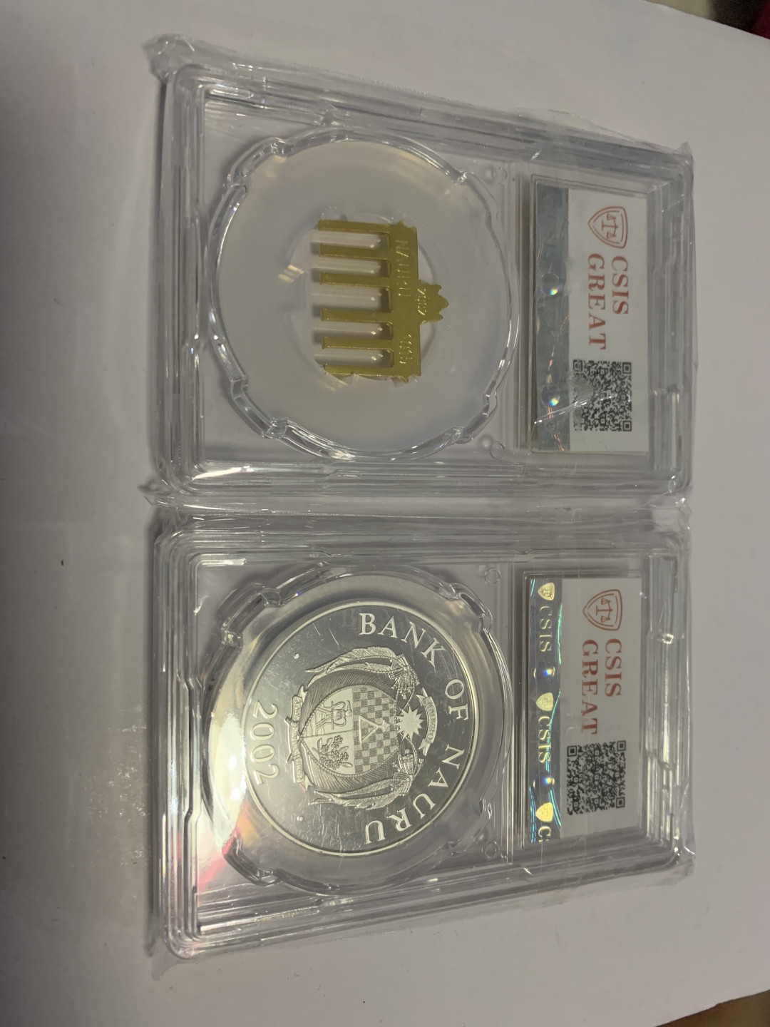 CSIS-GREAT评级精品钱币拍卖第九十四期 瑙鲁 世界奇观 分体银币