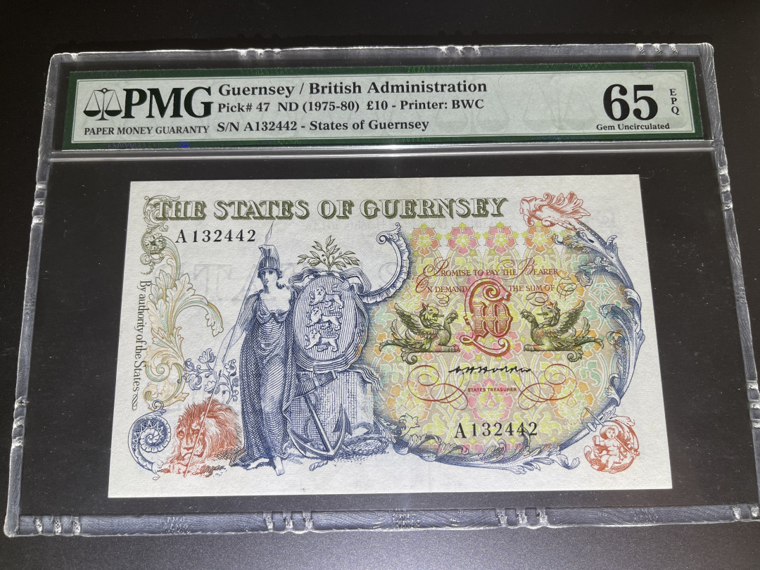 《张总收藏》28期—欧洲&豹子 根西花神 10镑 PMG65E A冠 