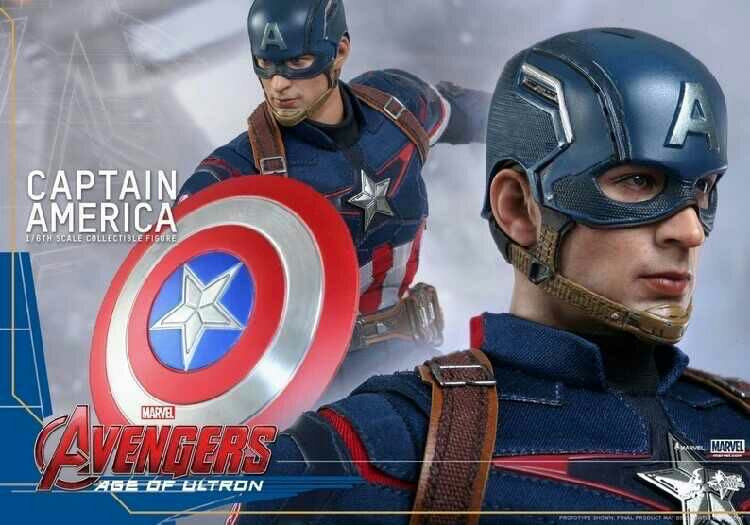 零元拍：Hottoys1/6MMS281复仇者联盟2奥创纪元 美国队长双头配置  全新未拆。