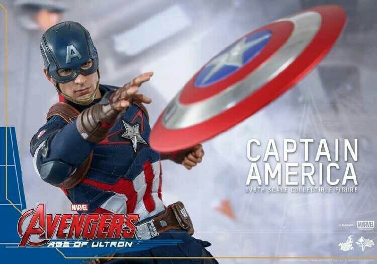 零元拍：Hottoys1/6MMS281复仇者联盟2奥创纪元 美国队长双头配置  全新未拆。