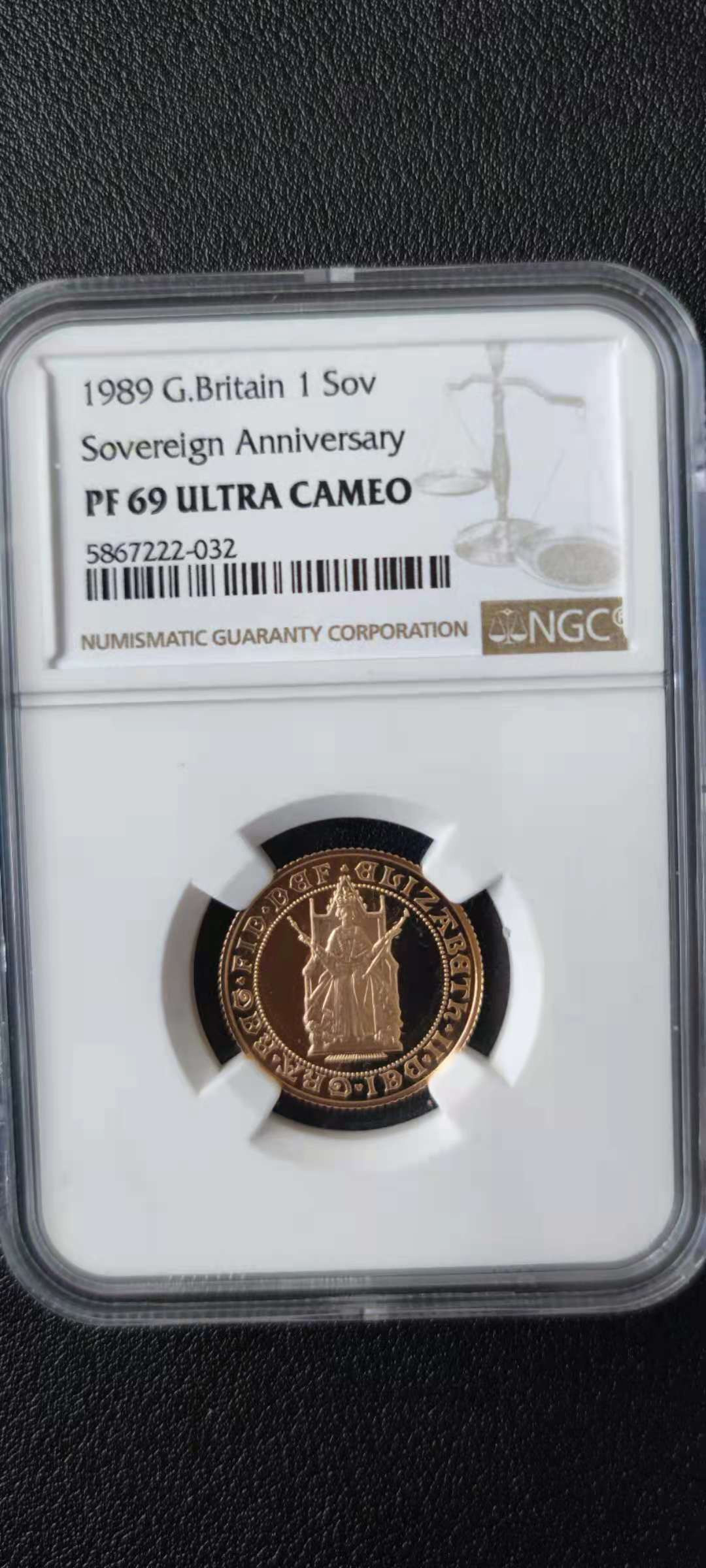 【随心拍&Getcoins】金币专场 拍卖第九十二期   英国1989年1索维林500周年金币（克劳斯获奖币）