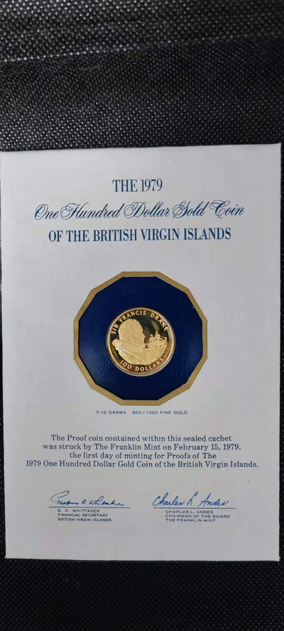 【随心拍&Getcoins】金币专场 拍卖第九十二期   英属维尔京1979年100元金币纪念佛朗西斯德雷克爵士
