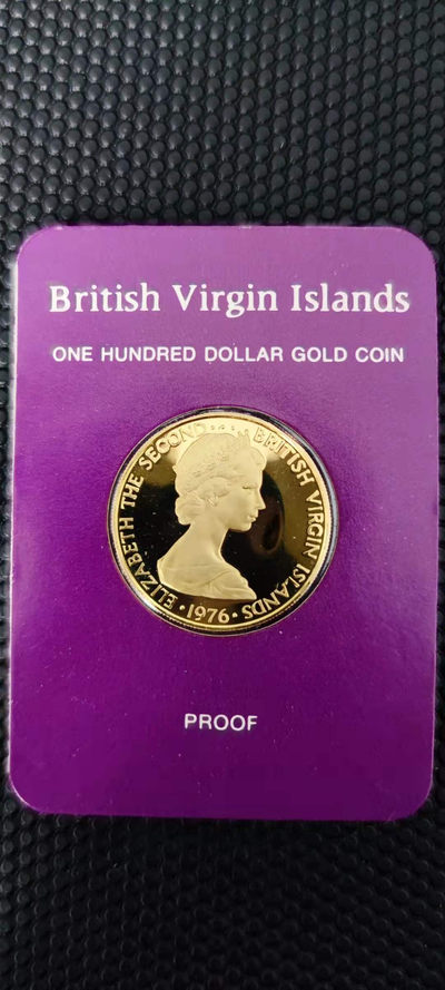 【随心拍&Getcoins】金币专场 拍卖第九十二期   英属维尔京1976年100元金币纪念女王50岁生日